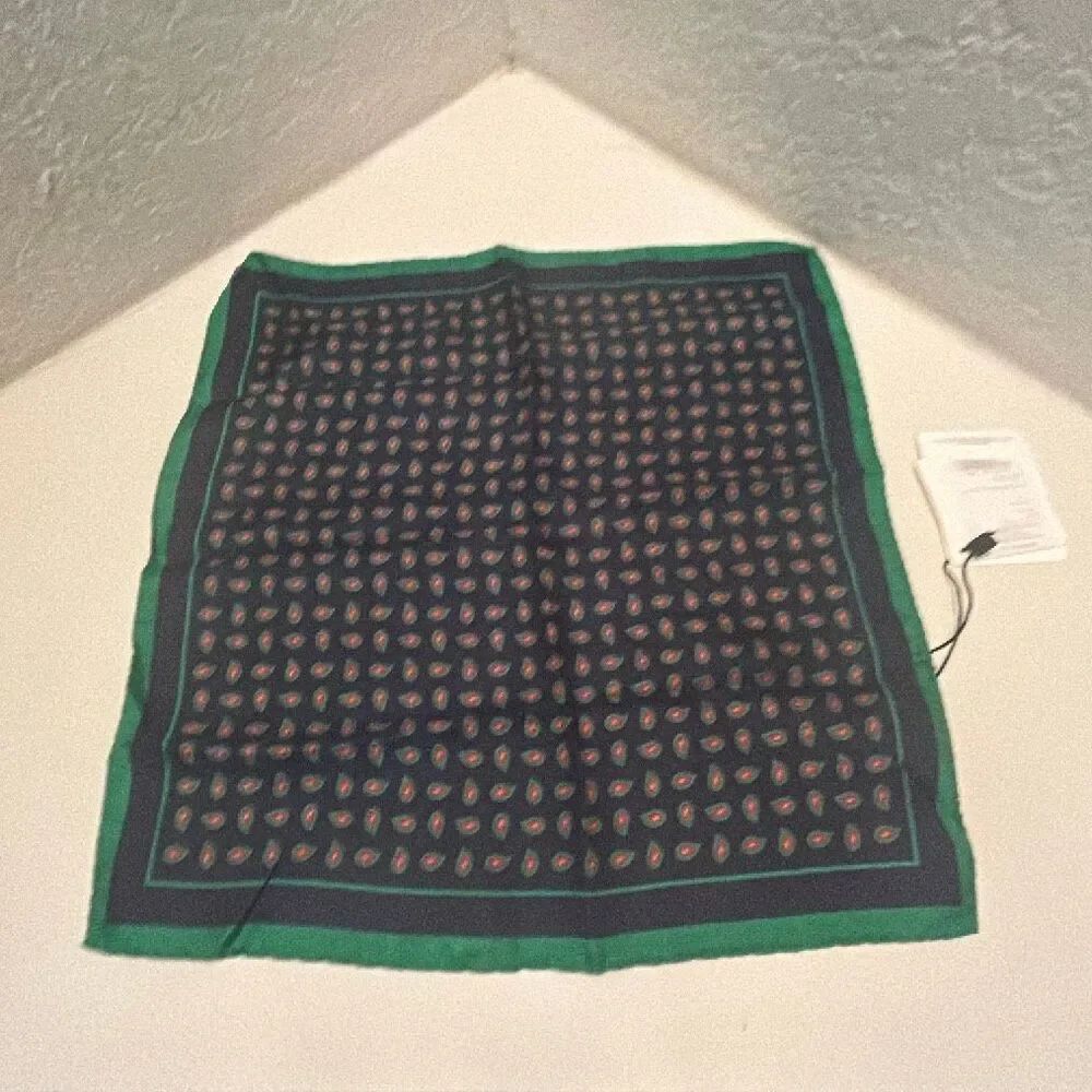 BeymenโClub 100% Silk Handkerchief Green Blue Paisley Western Equestrian NWT